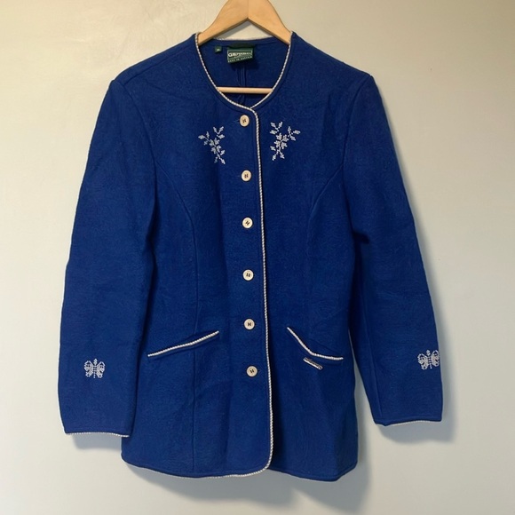 Geiger Boild Wool Blue Embroidered Jacket - Picture 2 of 9